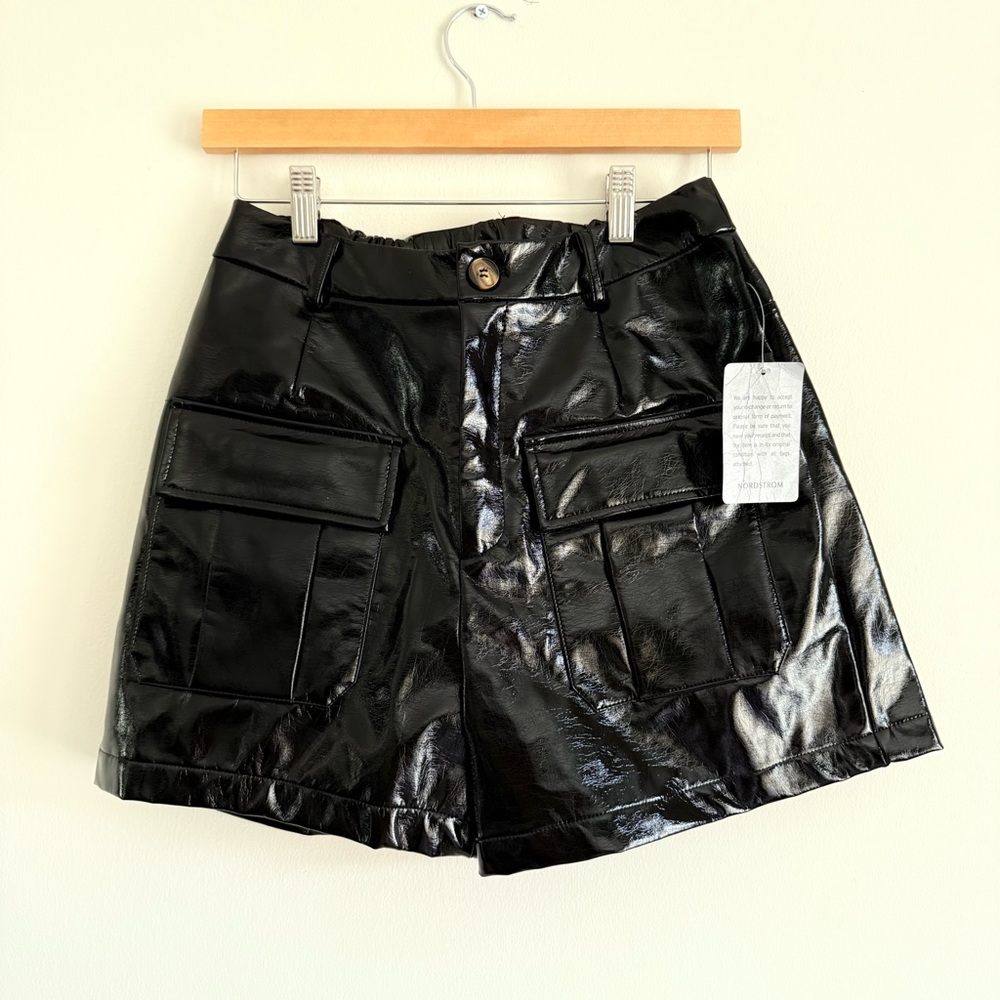 NSR Faux Leather High-Waist Shorts Size S-NWT